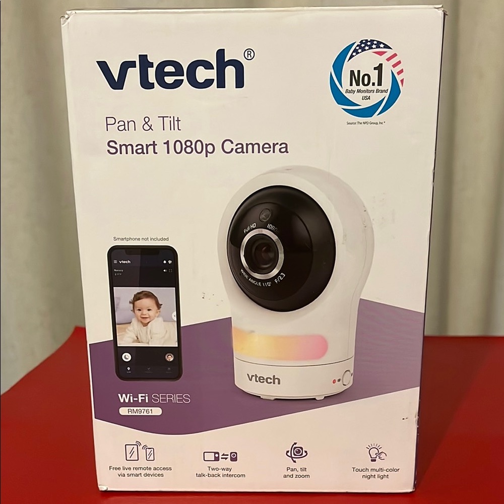 VTech RM9761 1080p WiFi Remote Access Video Baby Monitor with Night Light